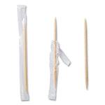 Mint Cello-Wrapped Wood Toothpicks, 2.5", Natural, 1,000/Box, 15 Boxes/Carton