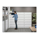 Fixed Shelf Enclosed-Format Lateral File for End-Tab Folders, 5 Legal/Letter File Shelves, Light Gray, 36" x 16.5" x 63.5"