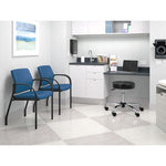 Adjustable Task/Lab Stool, Backless, Supports Up to 250 lb, 17.25" to 22" Seat Height, Black Seat, Steel Base