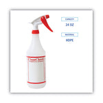 Trigger Spray Bottle, 32 oz, Clear/Red, HDPE, 3/Pack