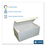 Tuck-Top One-Piece Paperboard Take-Out Box, 9 x 5 x 3, White, Paper, 250/Carton