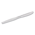 Heavyweight Polystyrene Cutlery, Knives, Clear, 1,000/Carton