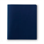 Two-Pocket Folder, Textured Paper, 100-Sheet Capacity, 11 x 8.5, Dark Blue, 25/Box