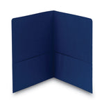 Two-Pocket Folder, Textured Paper, 100-Sheet Capacity, 11 x 8.5, Dark Blue, 25/Box