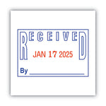 Model S 360 Two-Color Message Dater, 1.75 x 1, "Received", Self-Inking, Blue/Red