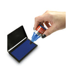 Self-Inking Refill Ink, 0.9 oz. Bottle, Blue