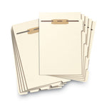 Stackable Folder Dividers with Fasteners, 1/5-Cut Bottom Tab, 1 Fastener, Letter Size, Manila, 4 Dividers/Set, 50 Sets