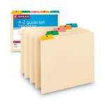 Alphabetic Top Tab Indexed File Guide Set, 1/5-Cut Top Tab, A to Z, 8.5 x 11, Manila, 25/Set