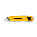 Plastic Utility Knife with Retractle Blade and Snap Closure, 6" Plastic Handle, Yellow