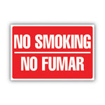 Two-Sided Signs, No Smoking/No Fumar, 8 x 12, Red