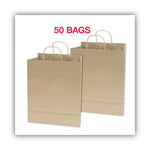 Premium Shopping Bag, 10" x 4.5" x 13", Brown Kraft, 50/Box