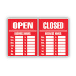 Business Hours Sign Kit, 15 x 19, Red