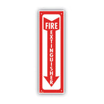 Glow-In-The-Dark Safety Sign, Fire Extinguisher, 4 x 13, Red