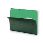 Interior File Folders, 1/3-Cut Tabs: Assorted, Letter Size, 0.75" Expansion, Green, 100/Box