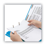 Colored End Tab Classification Folders with Dividers, 2" Expansion, 2 Dividers, 6 Fasteners, Letter Size, Blue, 10/Box