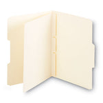 Self-Adhesive Folder Dividers for Top/End Tab Folders, Prepunched for Fasteners, 1 Fastener, Letter Size, Manila, 100/Box