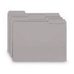 Interior File Folders, 1/3-Cut Tabs: Assorted, Letter Size, 0.75" Expansion, Gray, 100/Box