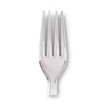 Plastic Cutlery, Forks, Heavyweight, Clear, 1,000/Carton