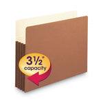 Redrope Drop-Front File Pockets with Fully Lined Gussets, 3.5" Expansion, Letter Size, Redrope, 10/Box