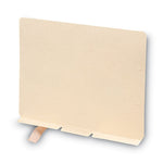 Self-Adhesive Folder Dividers for Top/End Tab Folders, Prepunched for Fasteners, 1 Fastener, Letter Size, Manila, 100/Box