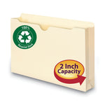 100% Recycled Top Tab File Jackets, Straight Tab, Legal Size, Manila, 50/Box