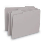 Interior File Folders, 1/3-Cut Tabs: Assorted, Letter Size, 0.75" Expansion, Gray, 100/Box