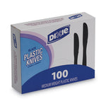 Plastic Tableware, Heavy Mediumweight Knives, Black, 100/Box