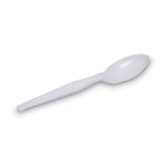 Plastic Cutlery, Heavy Mediumweight Teaspoons, White, 100/Box