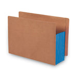 Redrope Drop-Front End Tab File Pockets, Fully Lined 6.5" High Gussets, 5.25" Expansion, Legal Size, Redrope/Blue, 10/Box