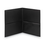 Poly Two-Pocket Folder with Snap Closure Security Pocket, 100-Sheet Capacity, 11 x 8.5, Black, 5/Pack