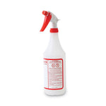 Trigger Spray Bottle, 32 oz, Clear/Red, HDPE, 3/Pack