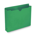 Colored File Jackets with Reinforced Double-Ply Tab, Straight Tab, Letter Size, Green, 50/Box