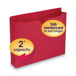 Colored File Jackets with Reinforced Double-Ply Tab, Straight Tab, Letter Size, Red, 50/Box