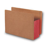 Redrope Drop-Front End Tab File Pockets, Fully Lined 6.5" High Gussets, 5.25" Expansion, Letter Size, Redrope/Red, 10/Box