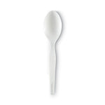 Plastic Cutlery, Heavy Mediumweight Teaspoons, White, 1,000/Carton