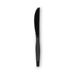 Plastic Cutlery, Heavy Mediumweight Knives, Black, 1,000/Carton