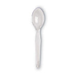 Plastic Cutlery, Heavyweight Teaspoon, Crystal Clear, 6", 1,000/Carton