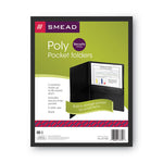 Poly Two-Pocket Folder with Snap Closure Security Pocket, 100-Sheet Capacity, 11 x 8.5, Black, 5/Pack