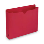 Colored File Jackets with Reinforced Double-Ply Tab, Straight Tab, Letter Size, Red, 50/Box