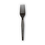 Plastic Cutlery, Heavyweight Forks, Black, 1,000/Carton