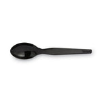 Plastic Cutlery, Heavyweight Teaspoons, Black, 1,000/Carton