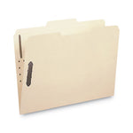 Poly Top Tab Fastener Folders, 0.75" Expansion, 2 Fasteners, Letter Size, Manila Exterior, 24/Box