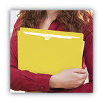 Colored File Jackets with Reinforced Double-Ply Tab, Straight Tab, Letter Size, Yellow, 50/Box