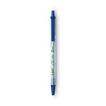 Ecolutions Clic Stic Ballpoint Pen, Retractable, Medium 1 mm, Blue Ink, Translucent Frost/Blue Barrel, Dozen