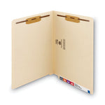 End Tab Fastener Folders with Reinforced Straight Tabs, 14-pt Manila, 2 Fasteners, Letter Size, Manila Exterior, 50/Box