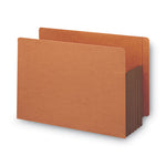 Redrope Drop-Front End Tab File Pockets, Fully Lined Colored Gussets, 5.25" Expansion, Letter Size, Redrope/Brown, 10/Box