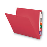 Shelf-Master Reinforced End Tab Colored Folders, Straight Tabs, Letter Size, 0.75" Expansion, Red, 100/Box