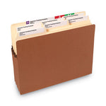 Recycled Top Tab File Pockets, 3.5" Expansion, Letter Size, Redrope, 25/Box