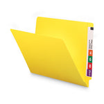 Shelf-Master Reinforced End Tab Colored Folders, Straight Tabs, Letter Size, 0.75" Expansion, Yellow, 100/Box