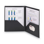 Frame View Poly Two-Pocket Folder, 100-Sheet Capacity, 11 x 8.5, Clear/Black, 5/Pack